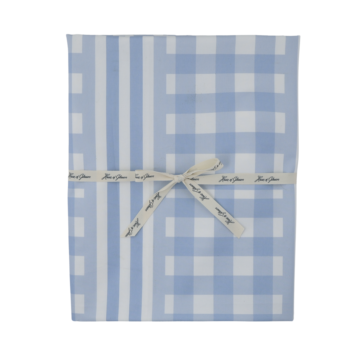 Blue Gingham Print Cotton Tablecloth