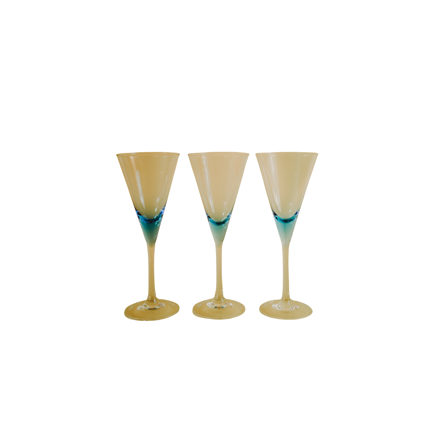 Three Blue Wineglasses