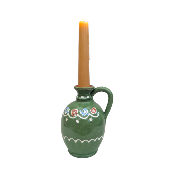 Moss Green Candlestick Holder