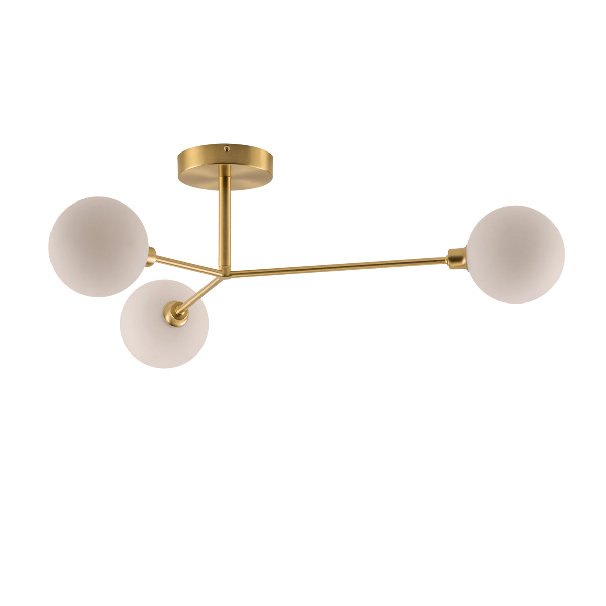 Brass 3 light flush ceiling light