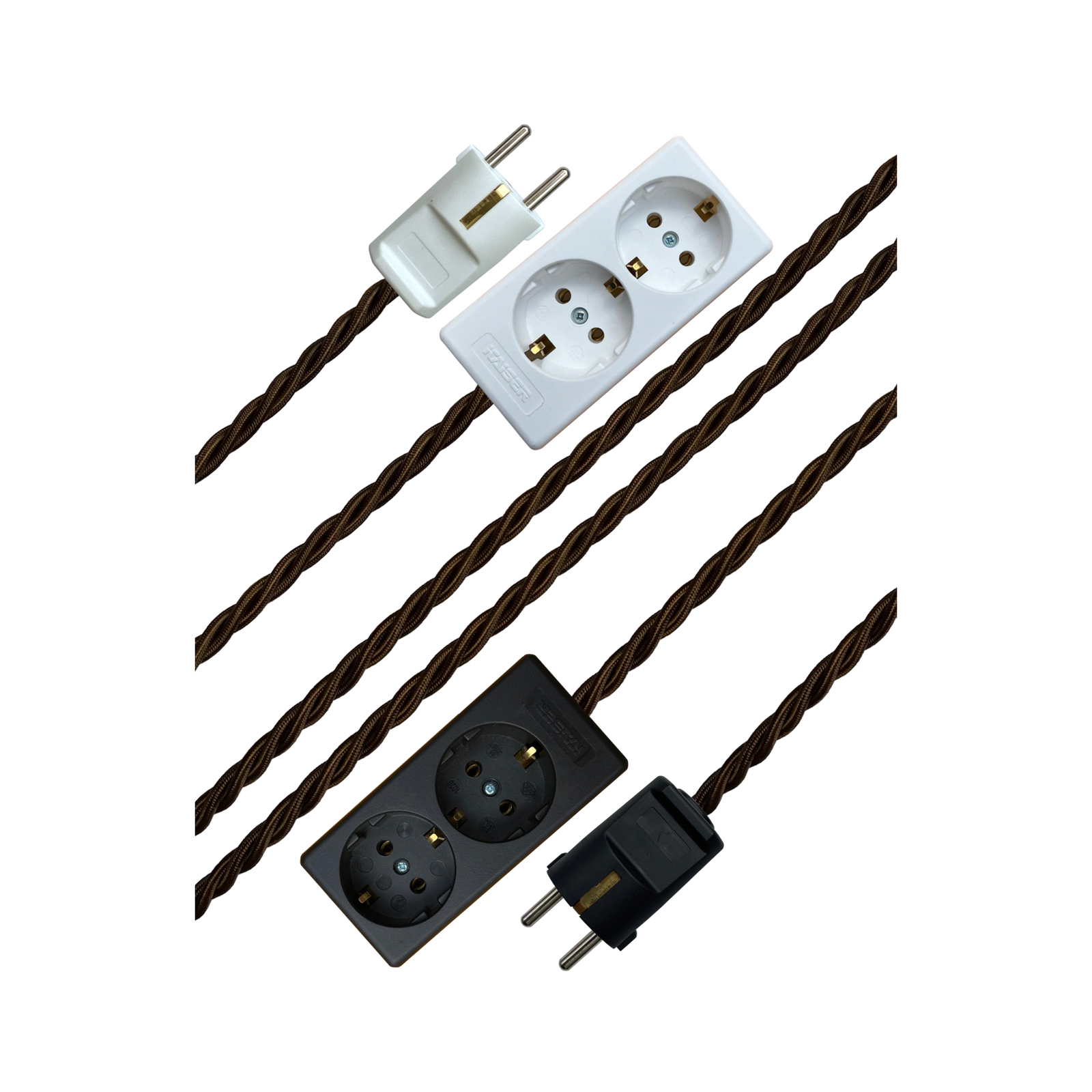 Espresso - Lola's Leads EU Fabric Extension Cable