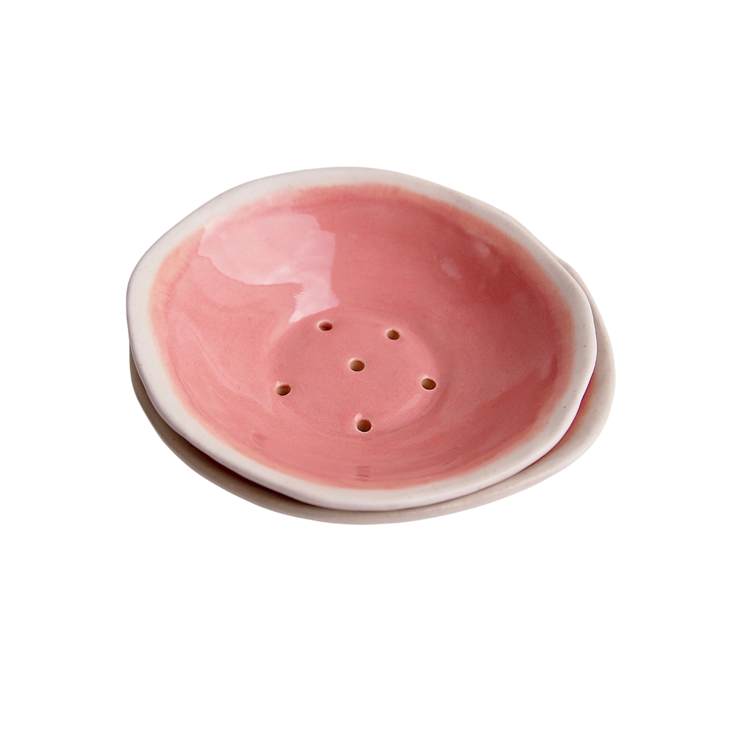 Handmade Pastel Pink Ceramic Soap Dish