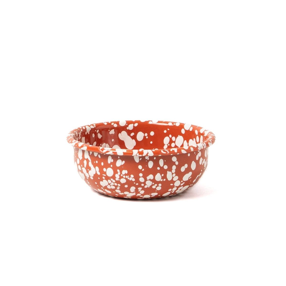 Splatter Enamel Snack Bowl - Terracotta / Cream