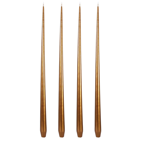 Aurora Tall Slender Taper Candles - Gold