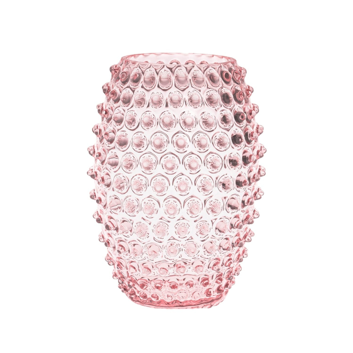 Tall Pink Hobnail Vase