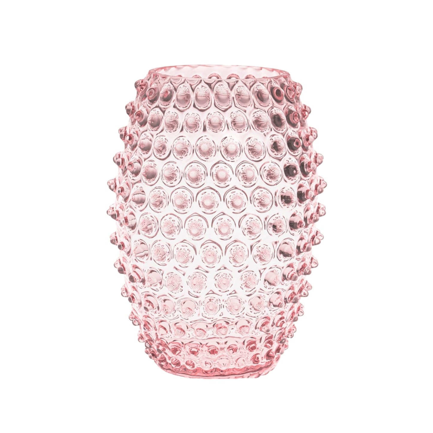 Tall Pink Hobnail Vase