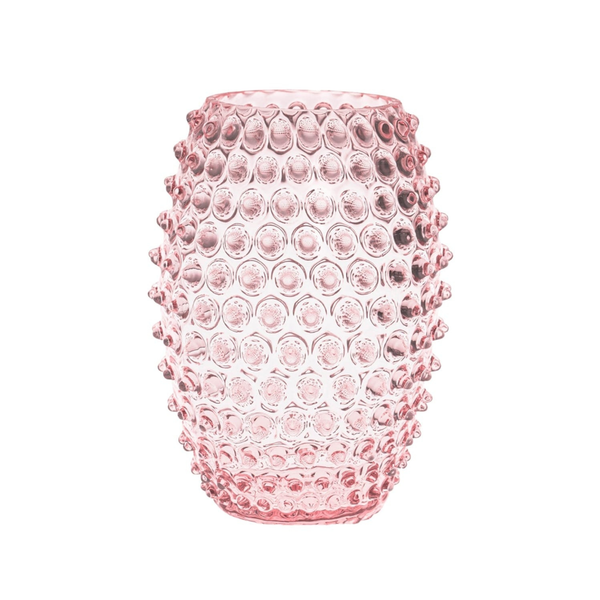 Tall Pink Hobnail Vase