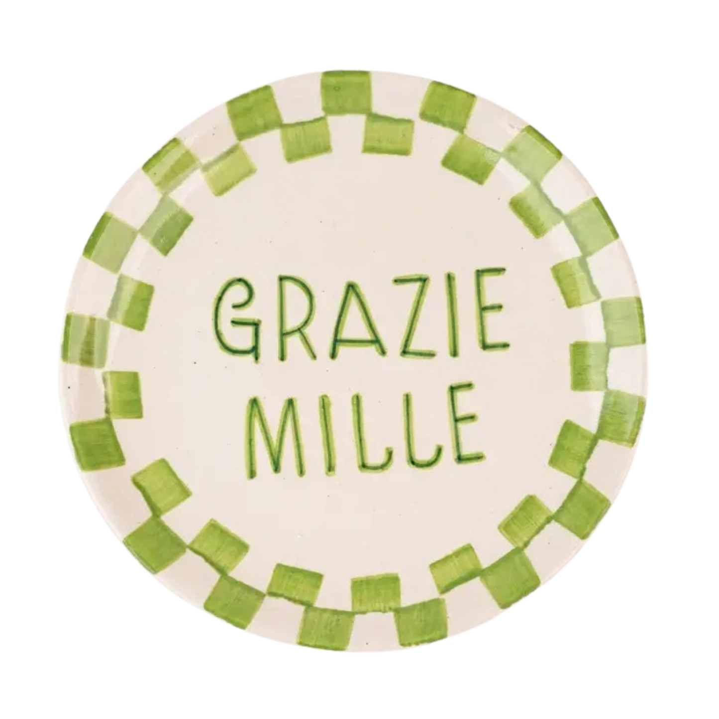 Grazie Mille Green Snack Plate (Set of 2)