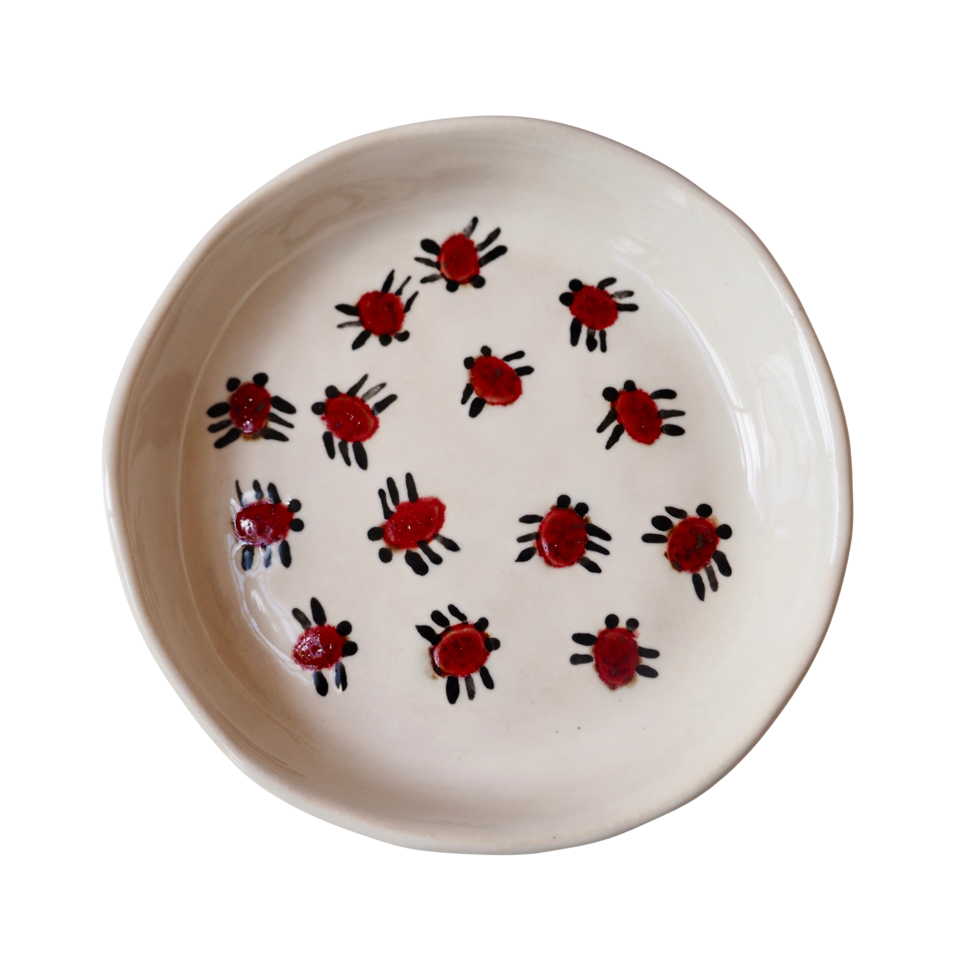 Handmade Red Beetle Ceramic Ring Dish