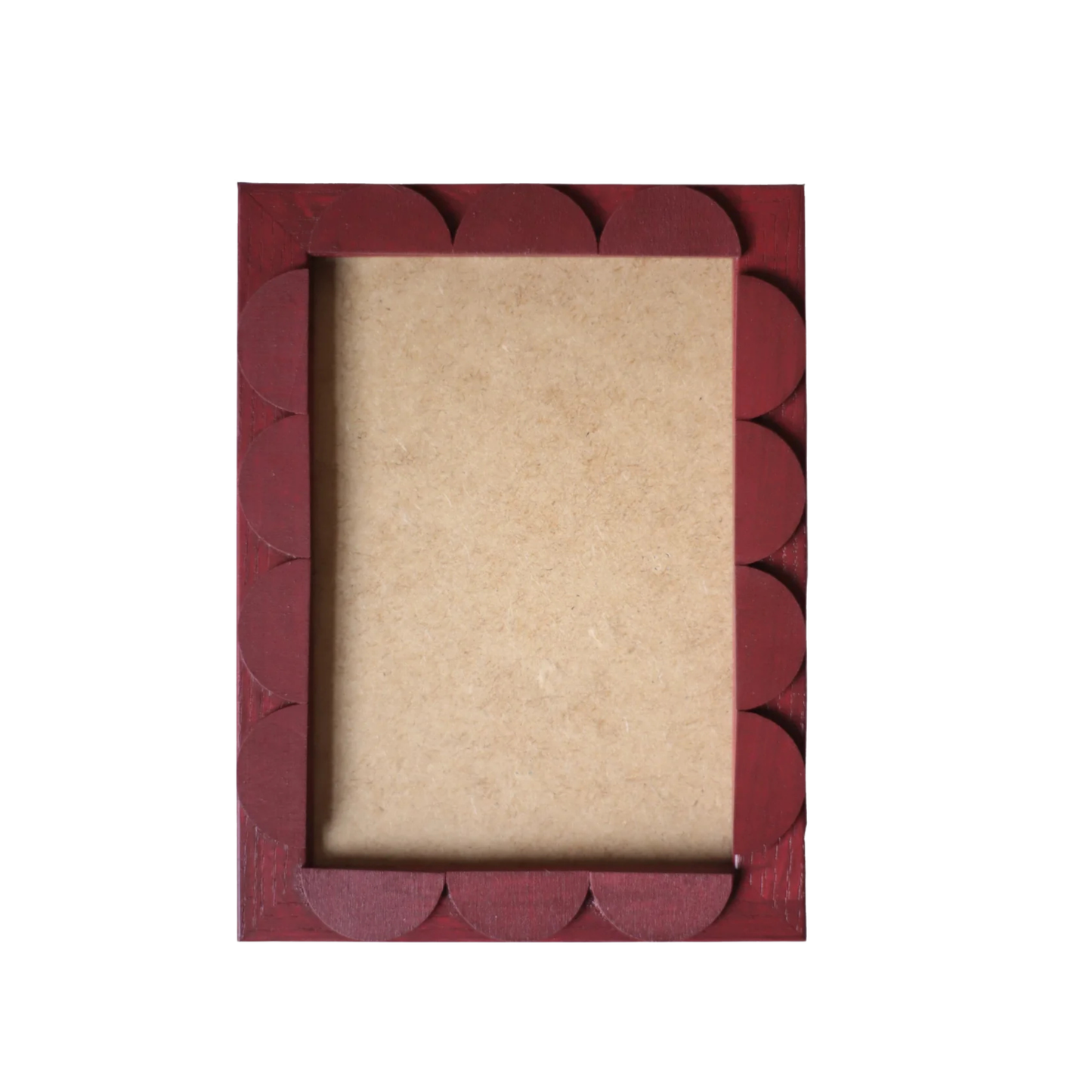 Brick Red Stained Scallop Frame