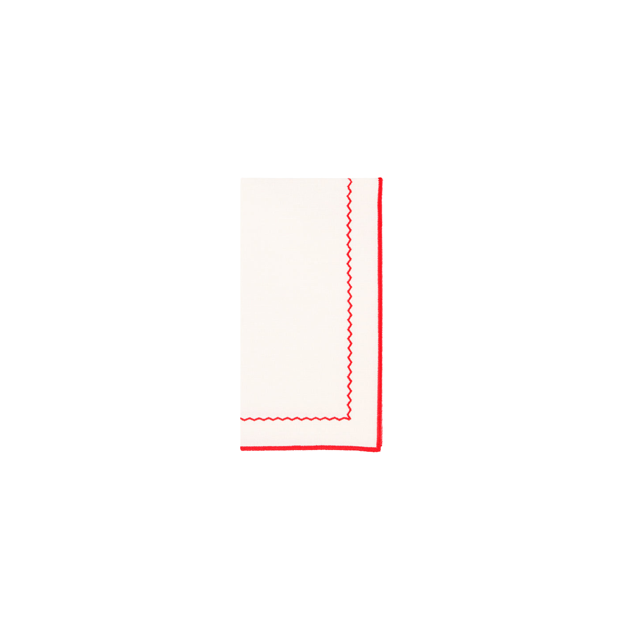 Berço Napkin, White and Red, Premium Linen-and-Cotton Blend