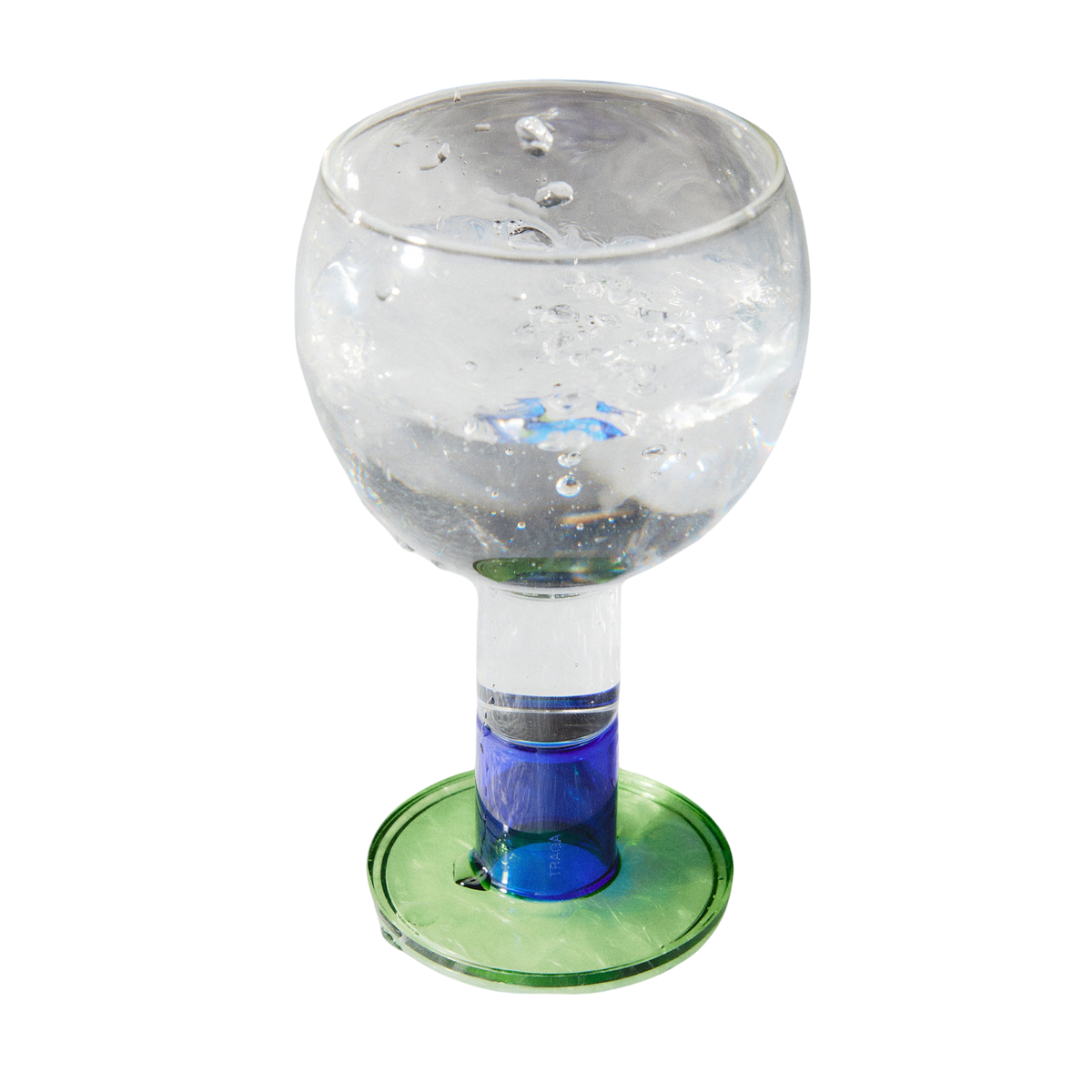 Wine Candle Glass - Green & Ink Blue