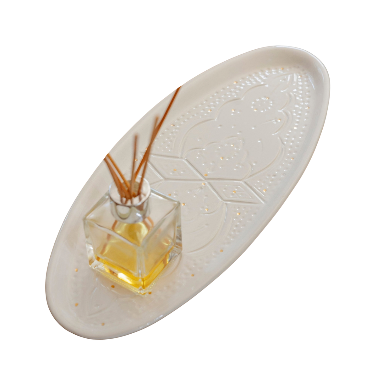 Oval Decorative Tray - Empreinte Gold