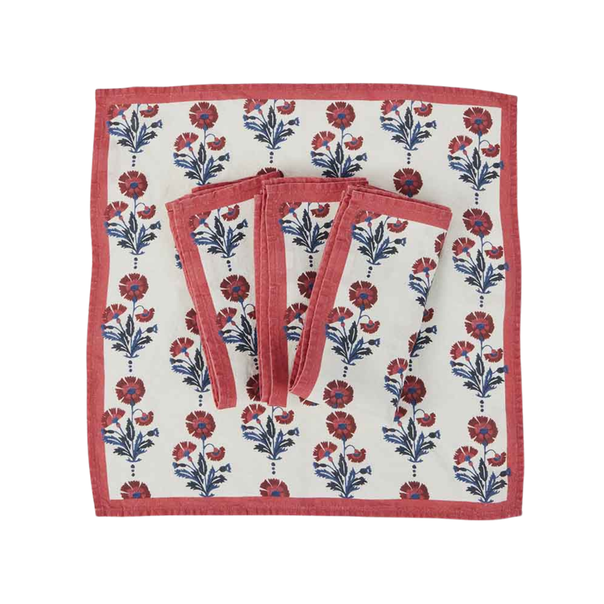 Napkin Dianthus in Indigo Iron