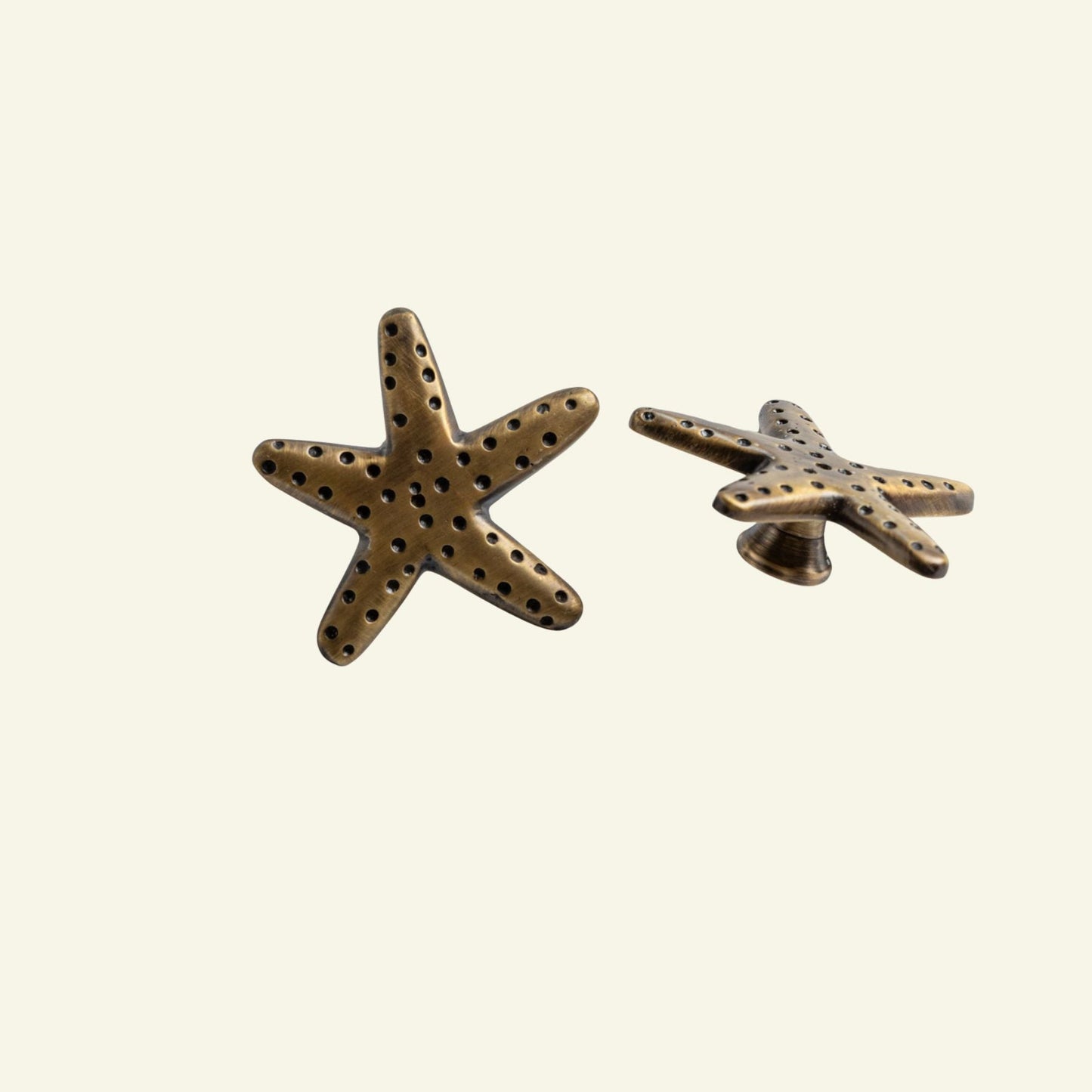 Starfish Knob, Antique Brass