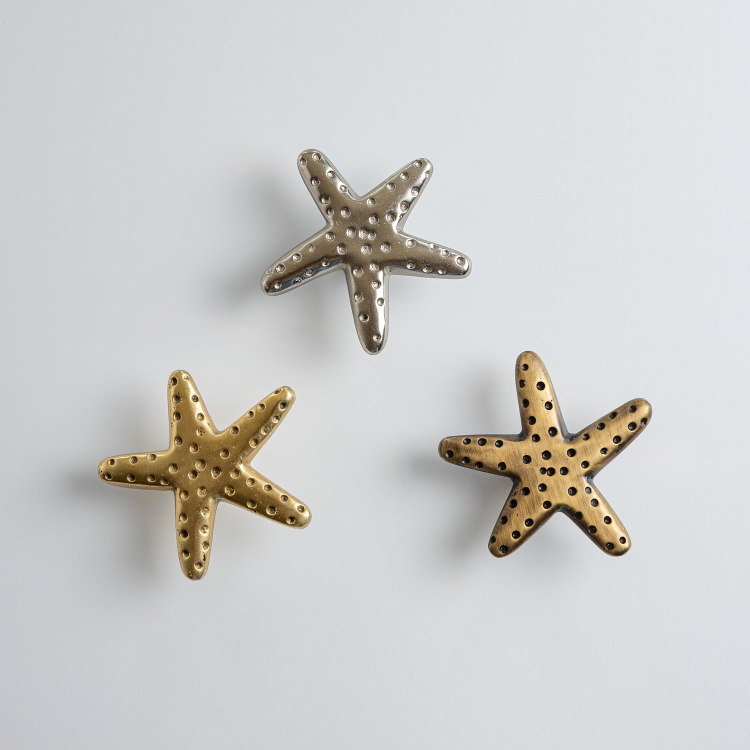 Starfish Knob, Lacquered Brass
