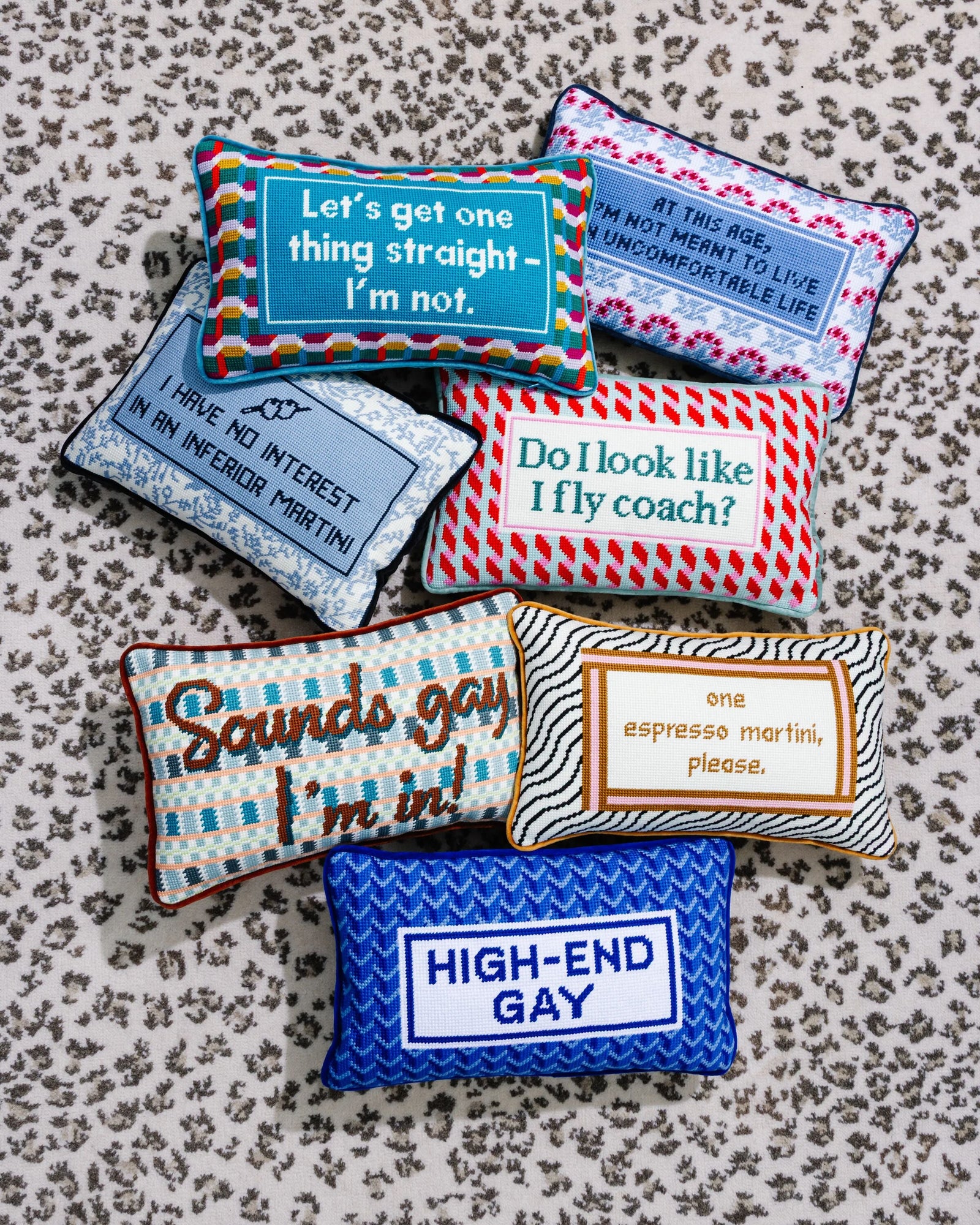 Uncomfortable Needlepoint Pillow - Furbish Studio