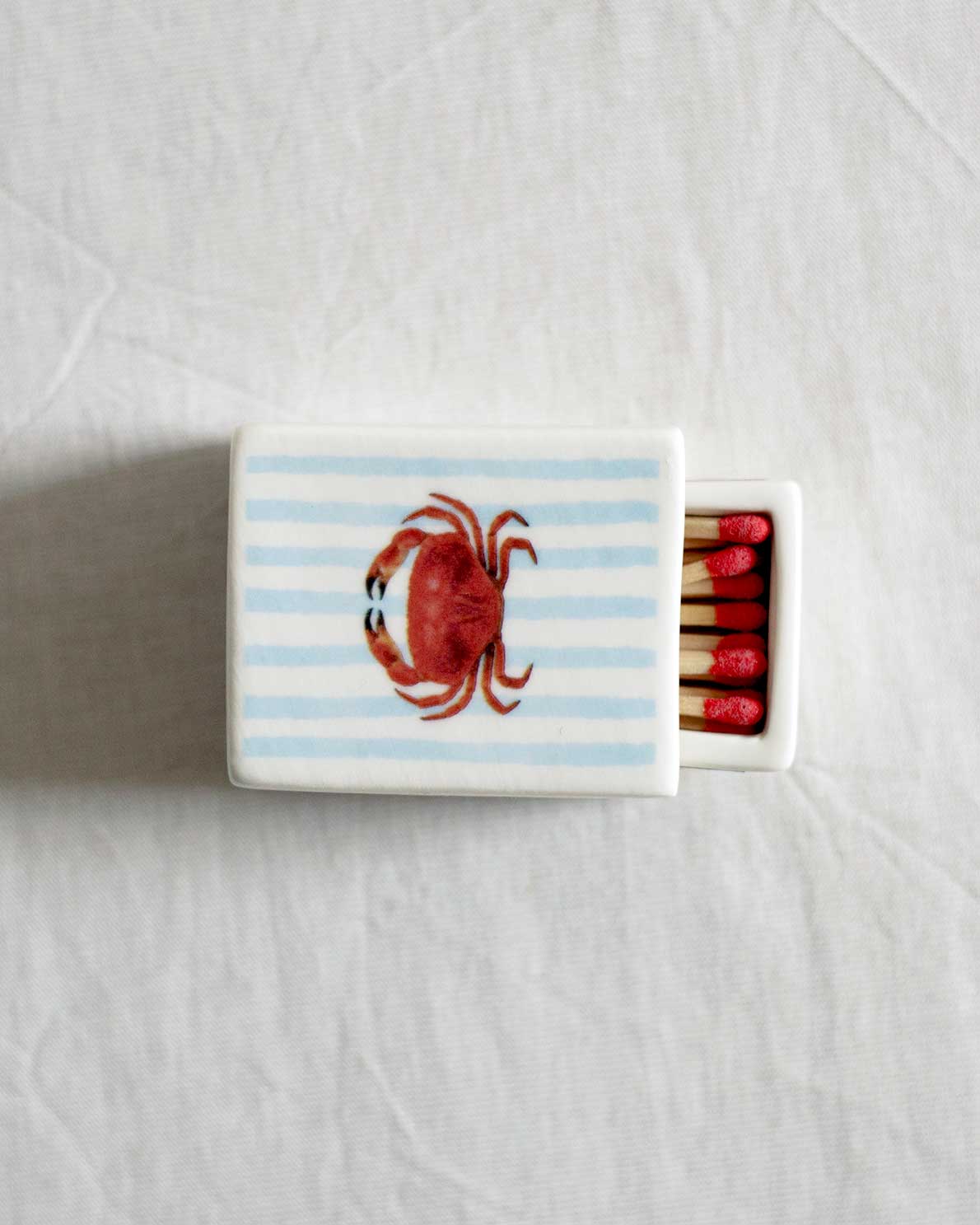 Mini Striped Crab’ Ceramic Matchbox