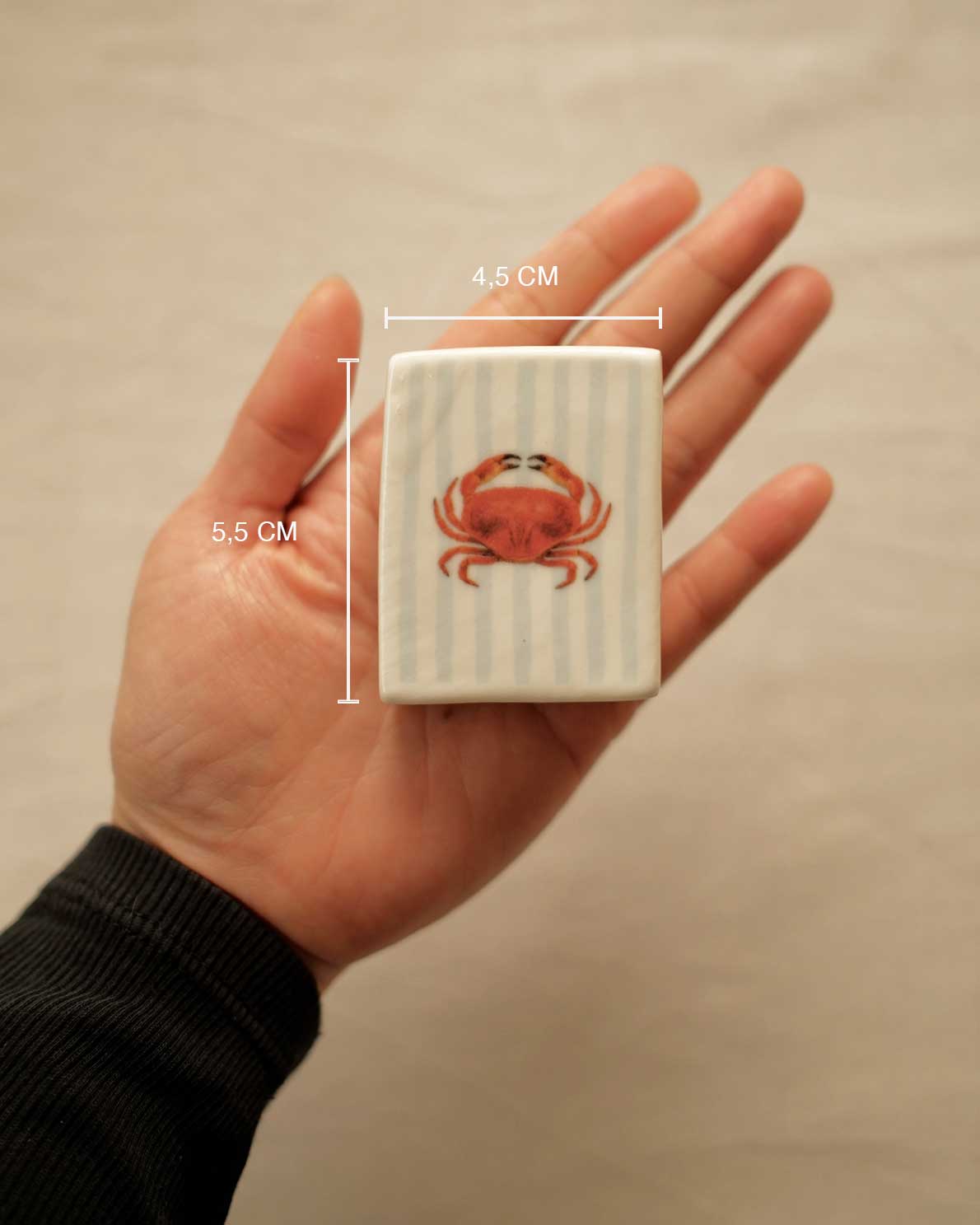 Mini Striped Crab’ Ceramic Matchbox_Old