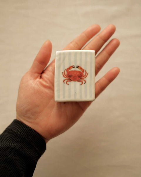 Mini Striped Crab’ Ceramic Matchbox