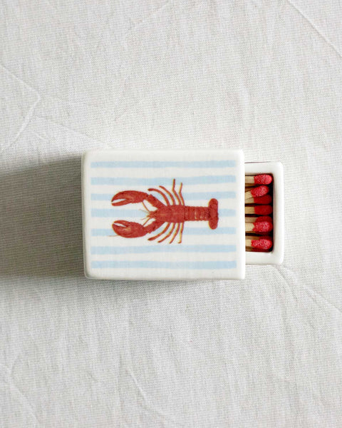 Mini Striped Lobster’ Ceramic Matchbox