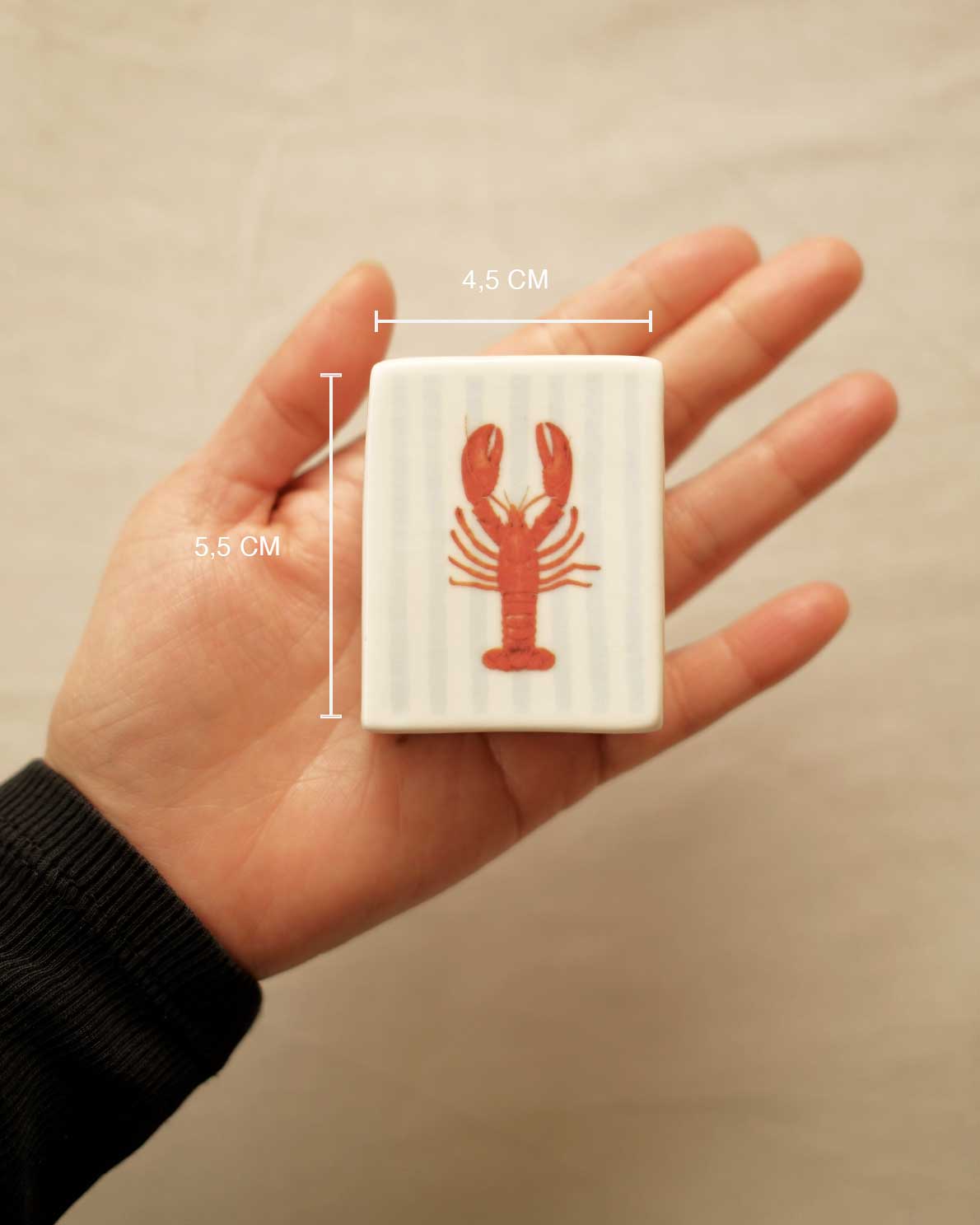 Mini Striped Lobster’ Ceramic Matchbox_Old