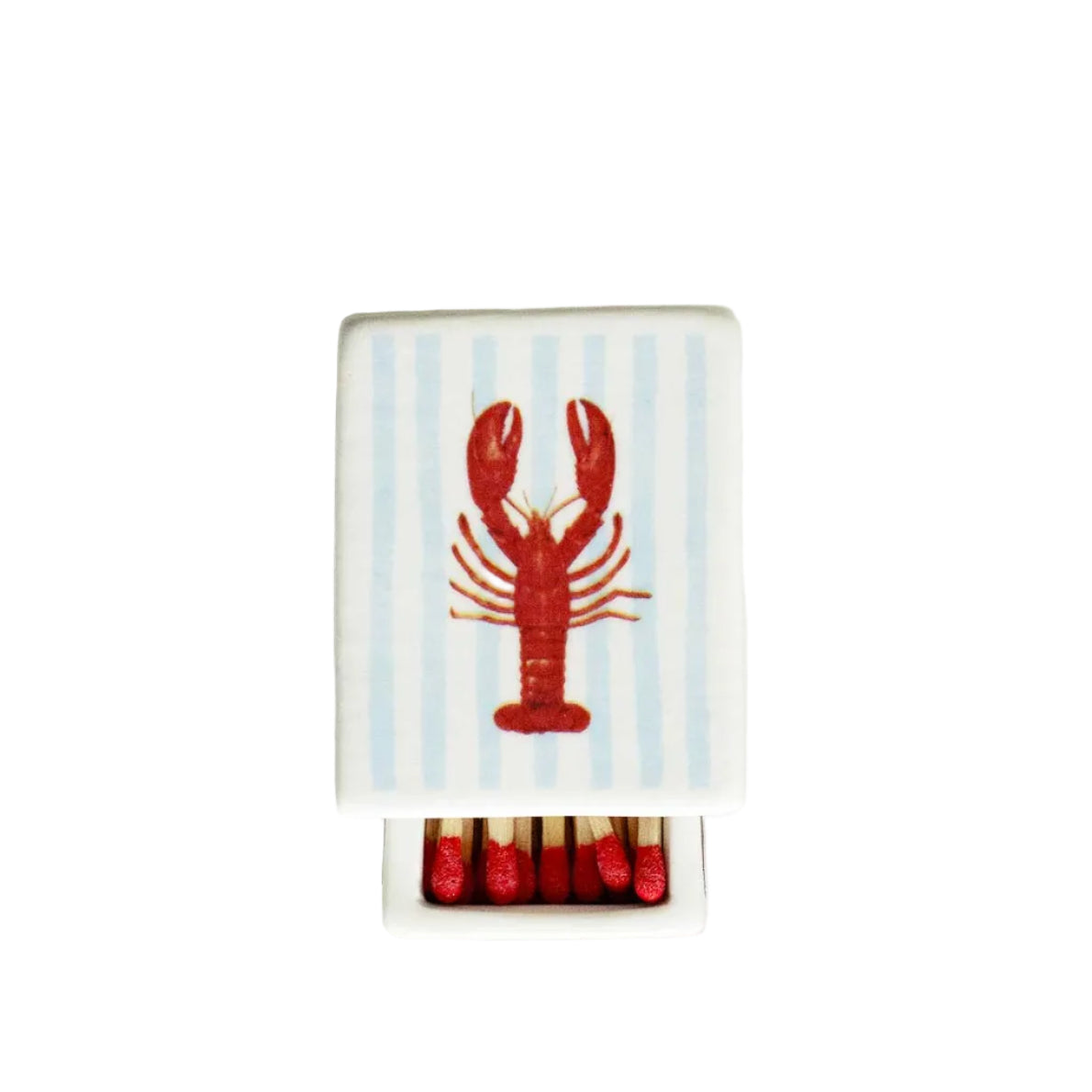 Mini Striped Lobster’ Ceramic Matchbox