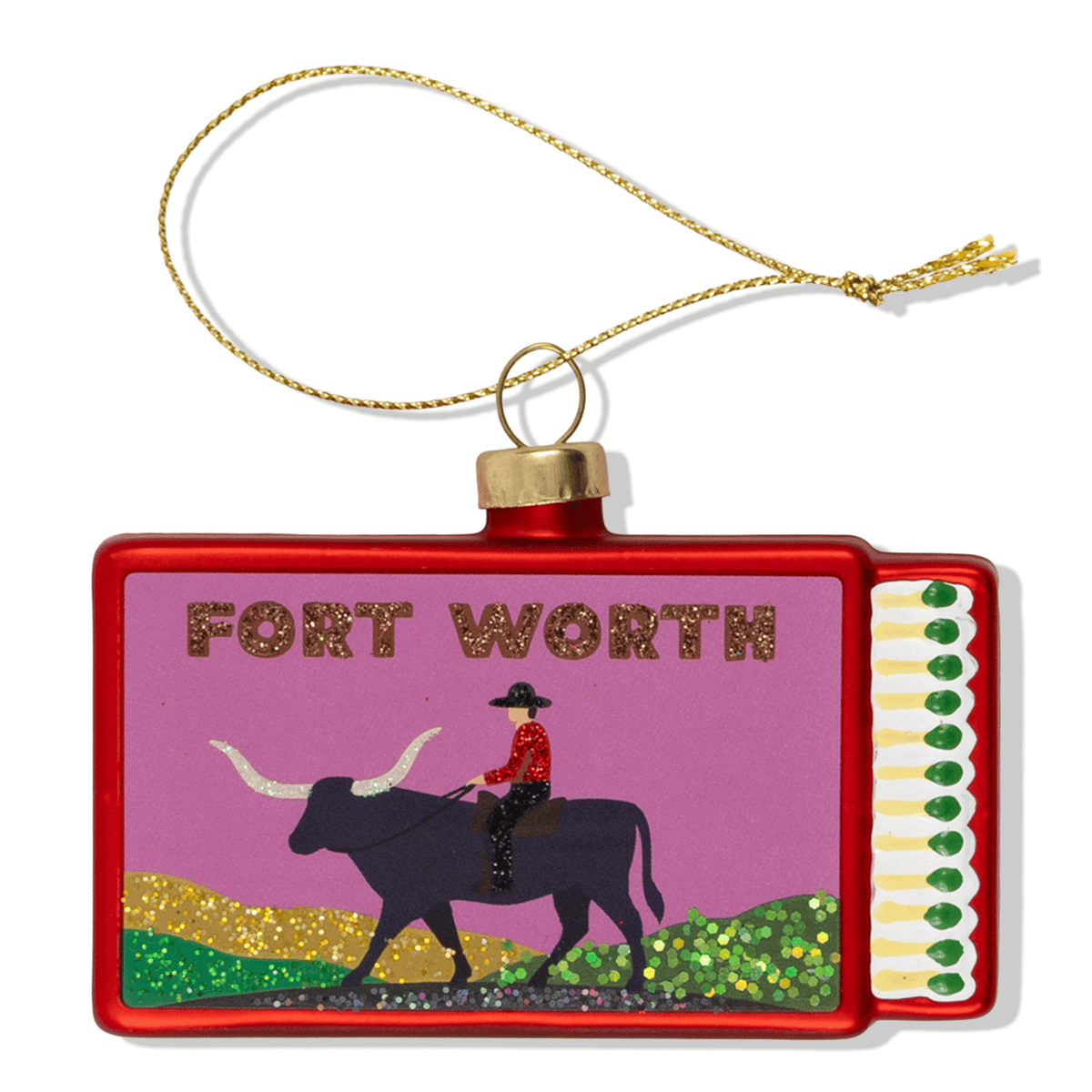 Fort Worth Matchbook Ornament - Furbish Studio