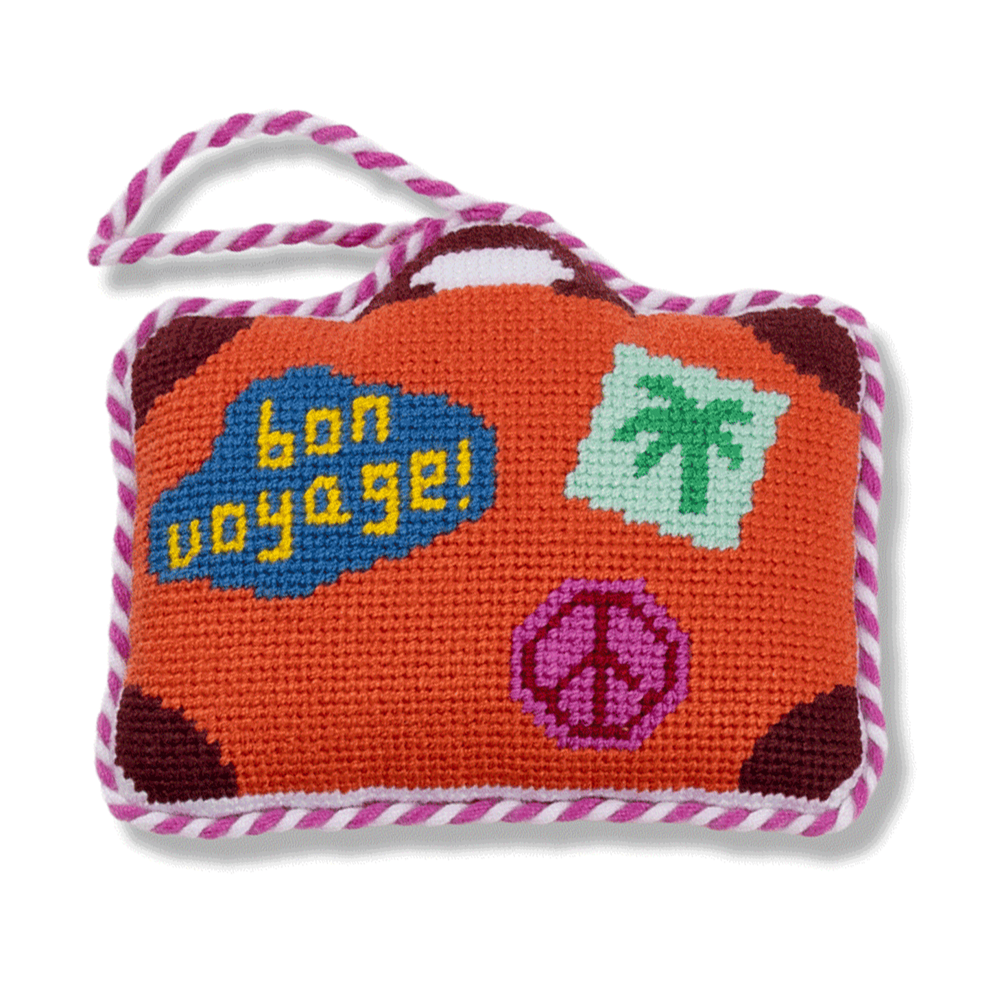 Needlepoint Icon Ornament - Suitcase - Furbish Studio