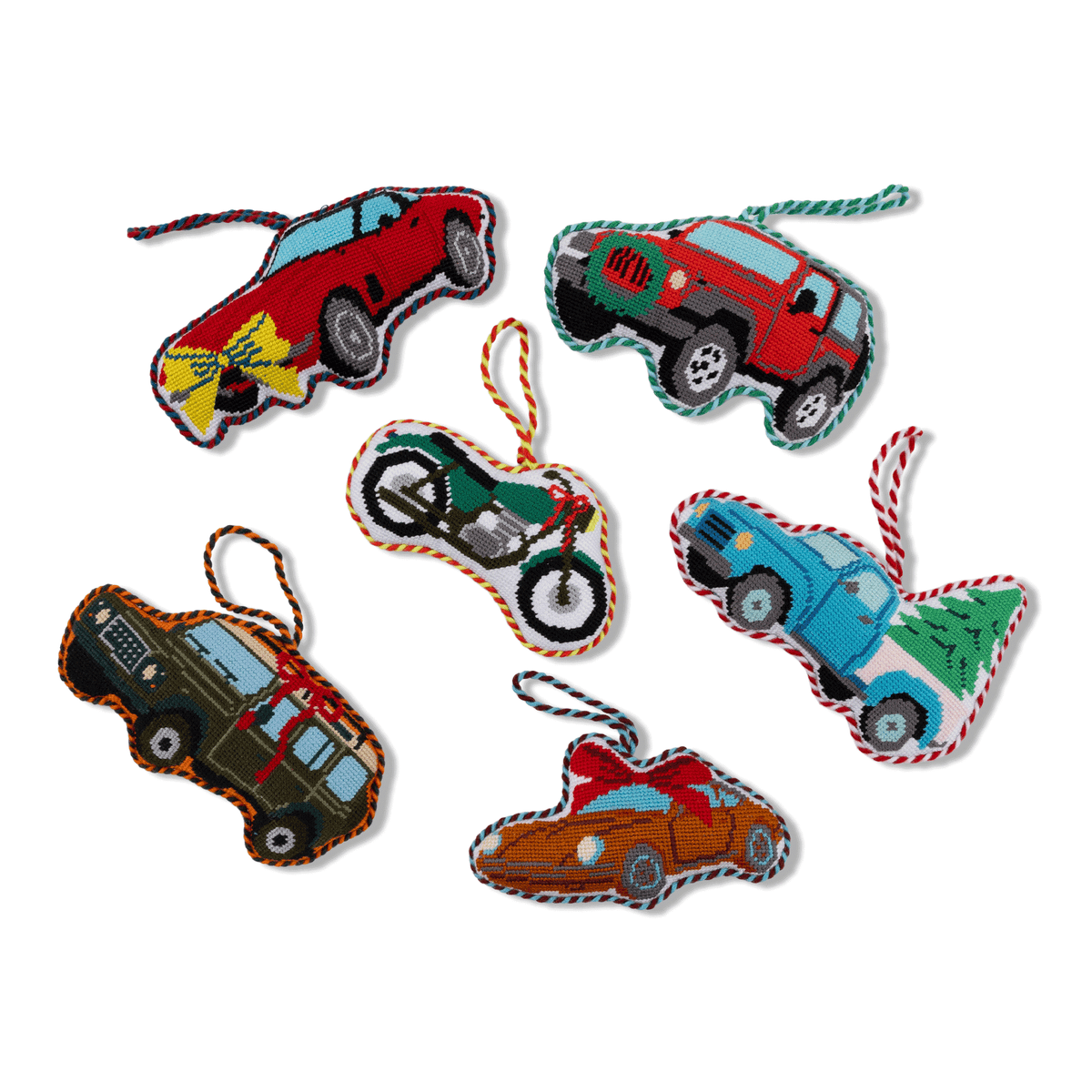 Needlepoint Icon Ornament - Blue Pickup - Furbish Studio