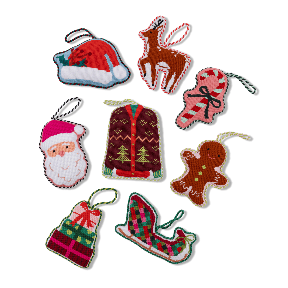 Needlepoint Icon Ornament - Reindeer - Furbish Studio