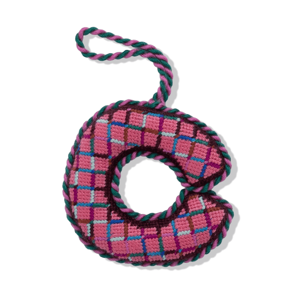 Needlepoint Monogram Ornament - C