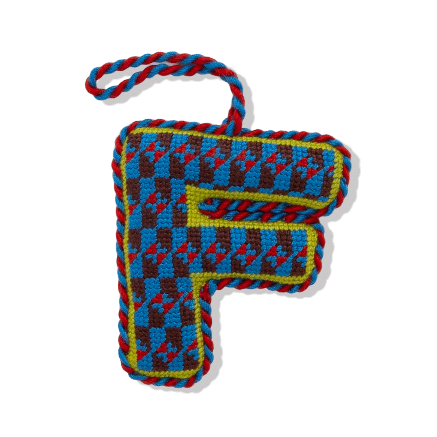 Needlepoint Monogram Ornament - F