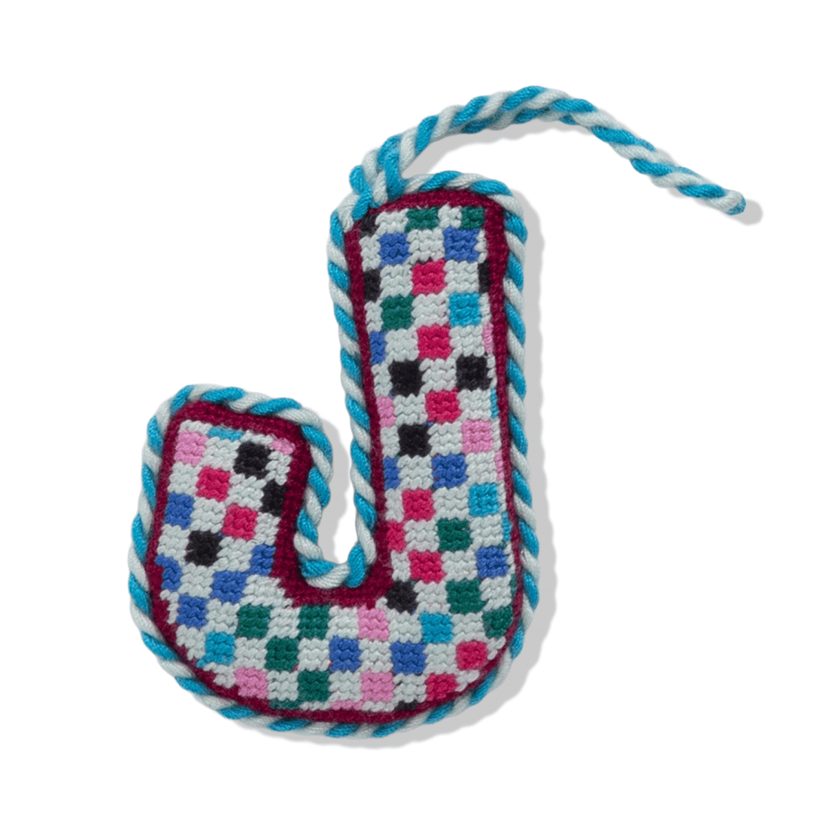Needlepoint Monogram Ornament - J