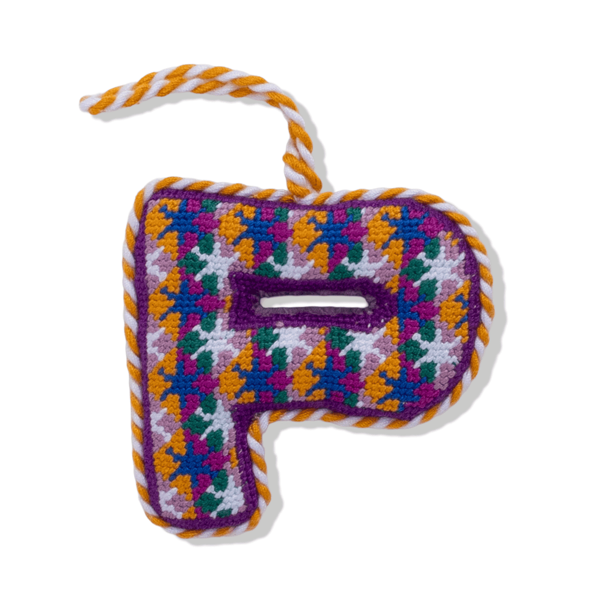 Needlepoint Monogram Ornament - P