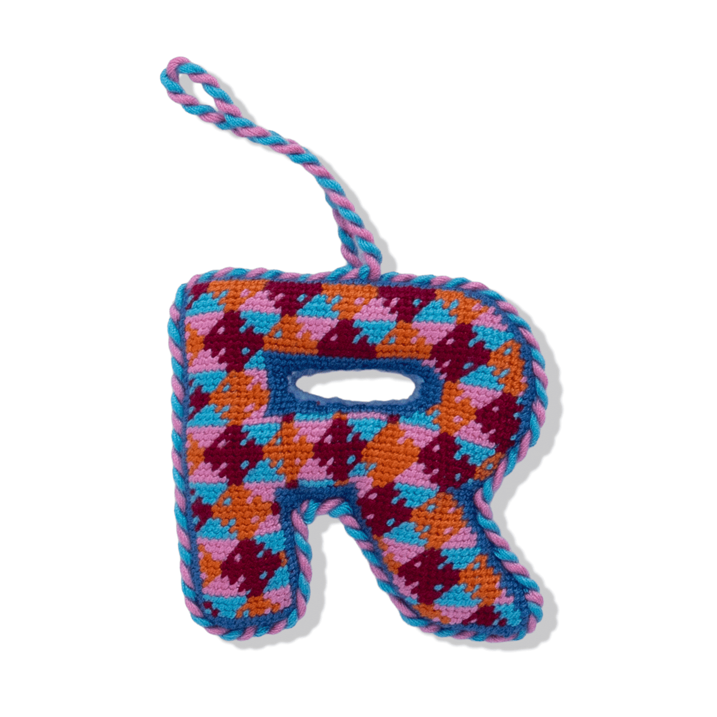 Needlepoint Monogram Ornament - R