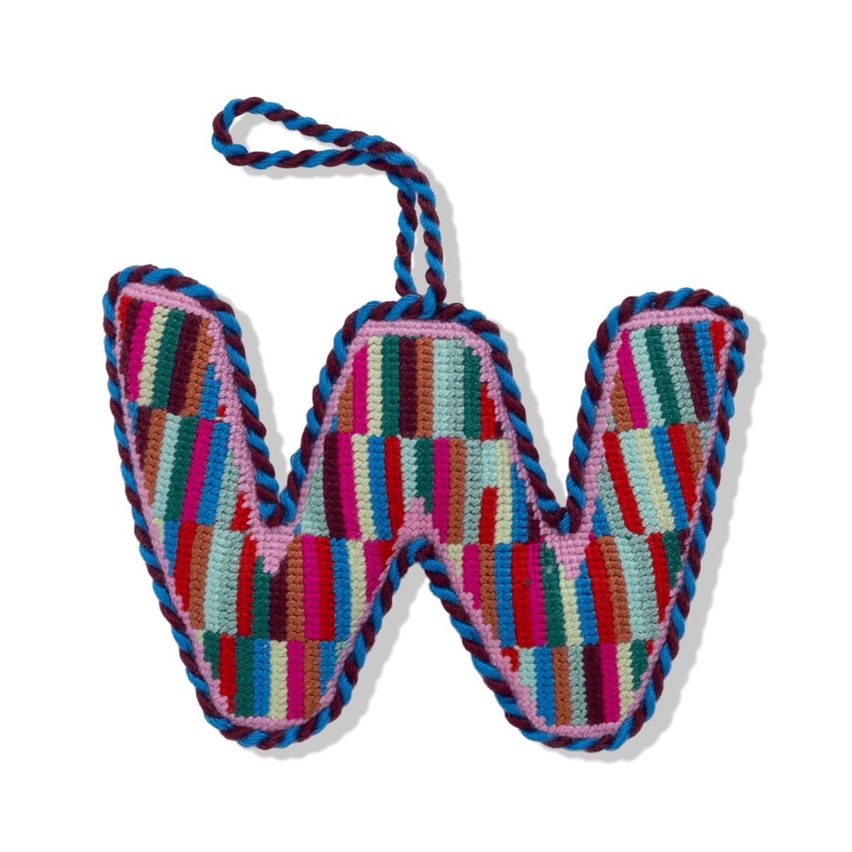 Needlepoint Monogram Ornament - W