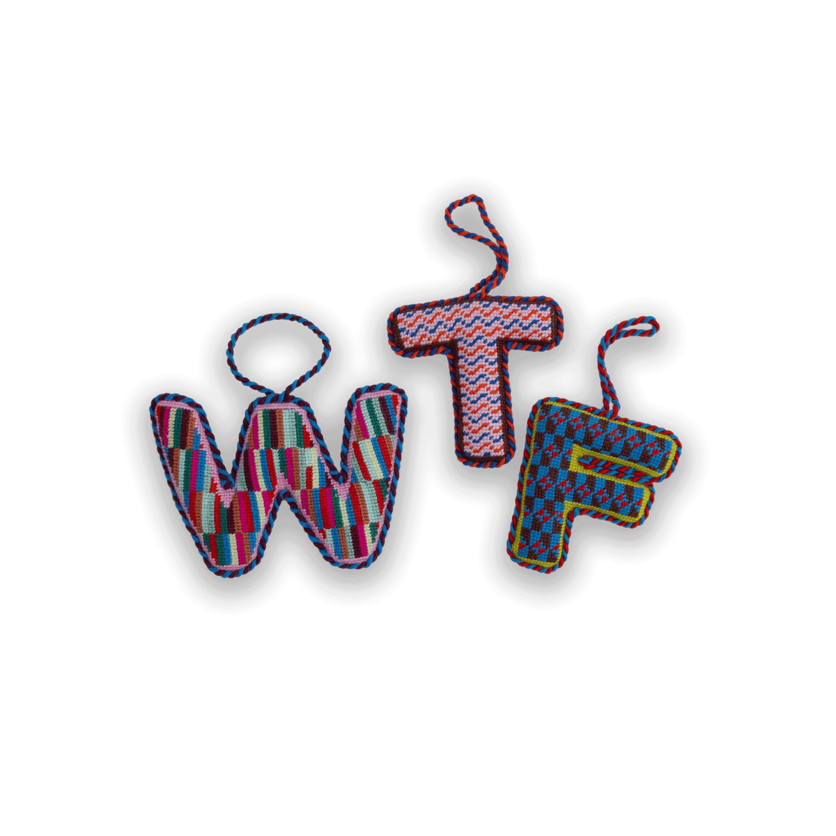 Needlepoint Monogram Ornament - W