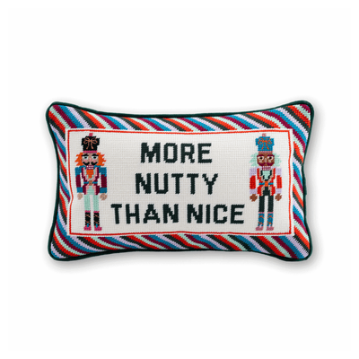 More Nutty Needlepoint Pillow - Furbish Studio