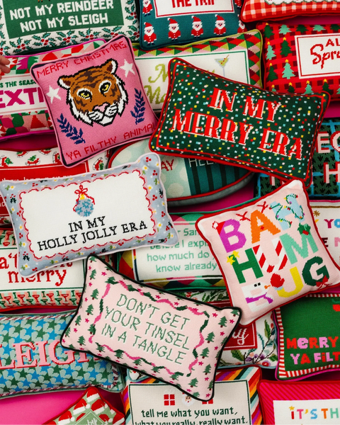 Bah Humbug Needlepoint Pillow