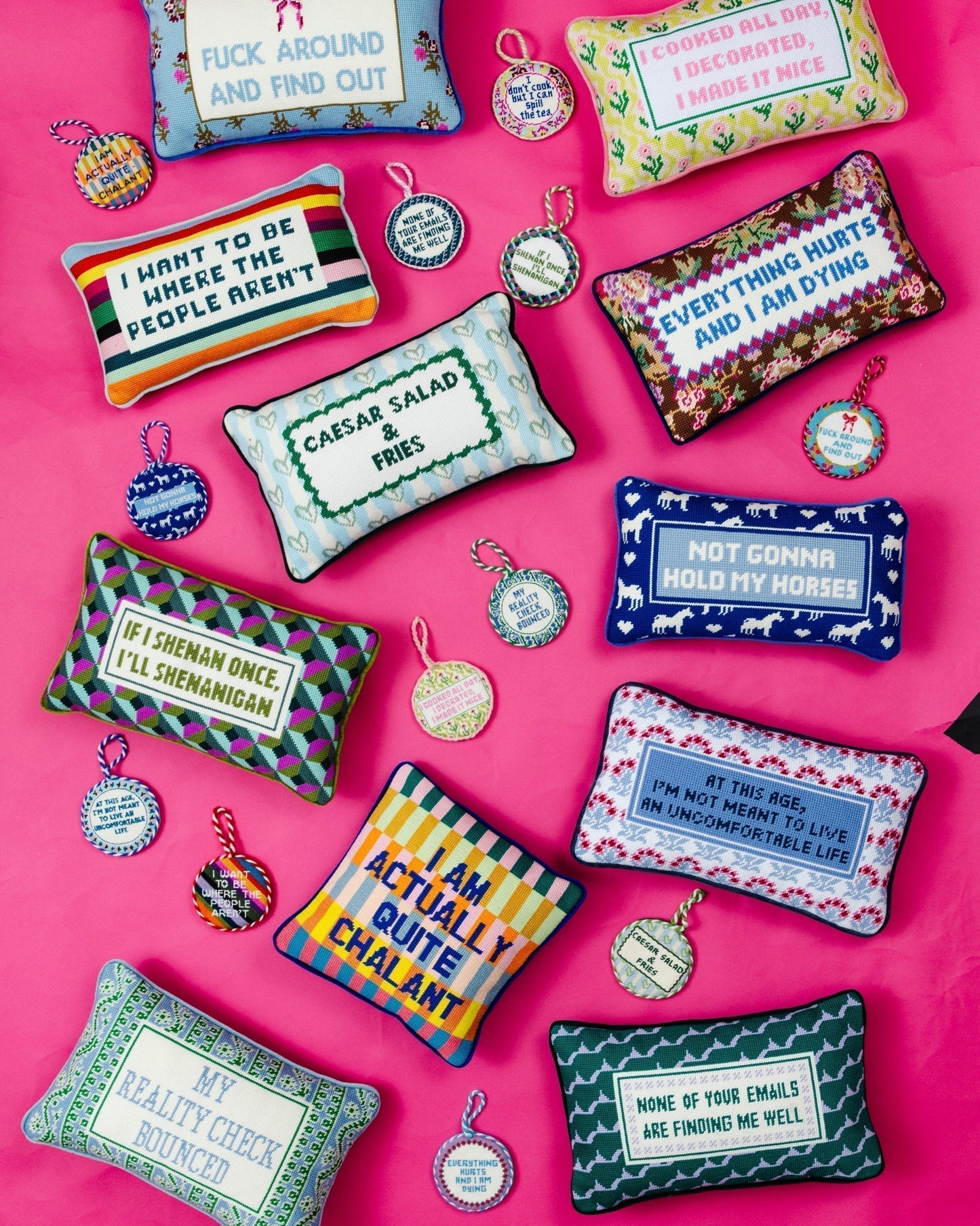 Shenanigans Needlepoint Pillow