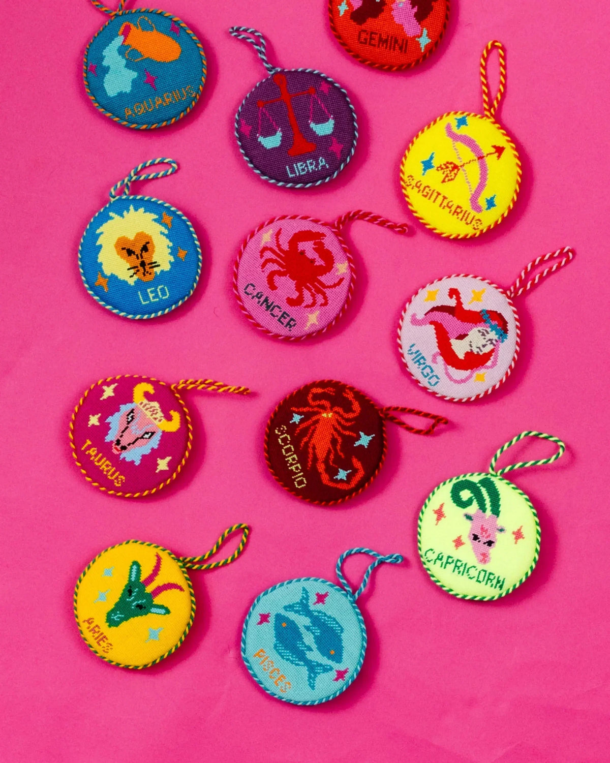 Needlepoint Zodiac Ornament - Aries
