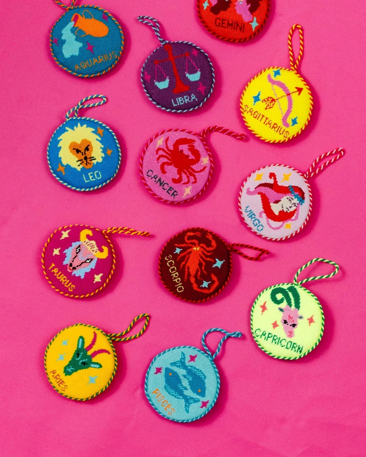 Needlepoint Zodiac Ornament - Aries