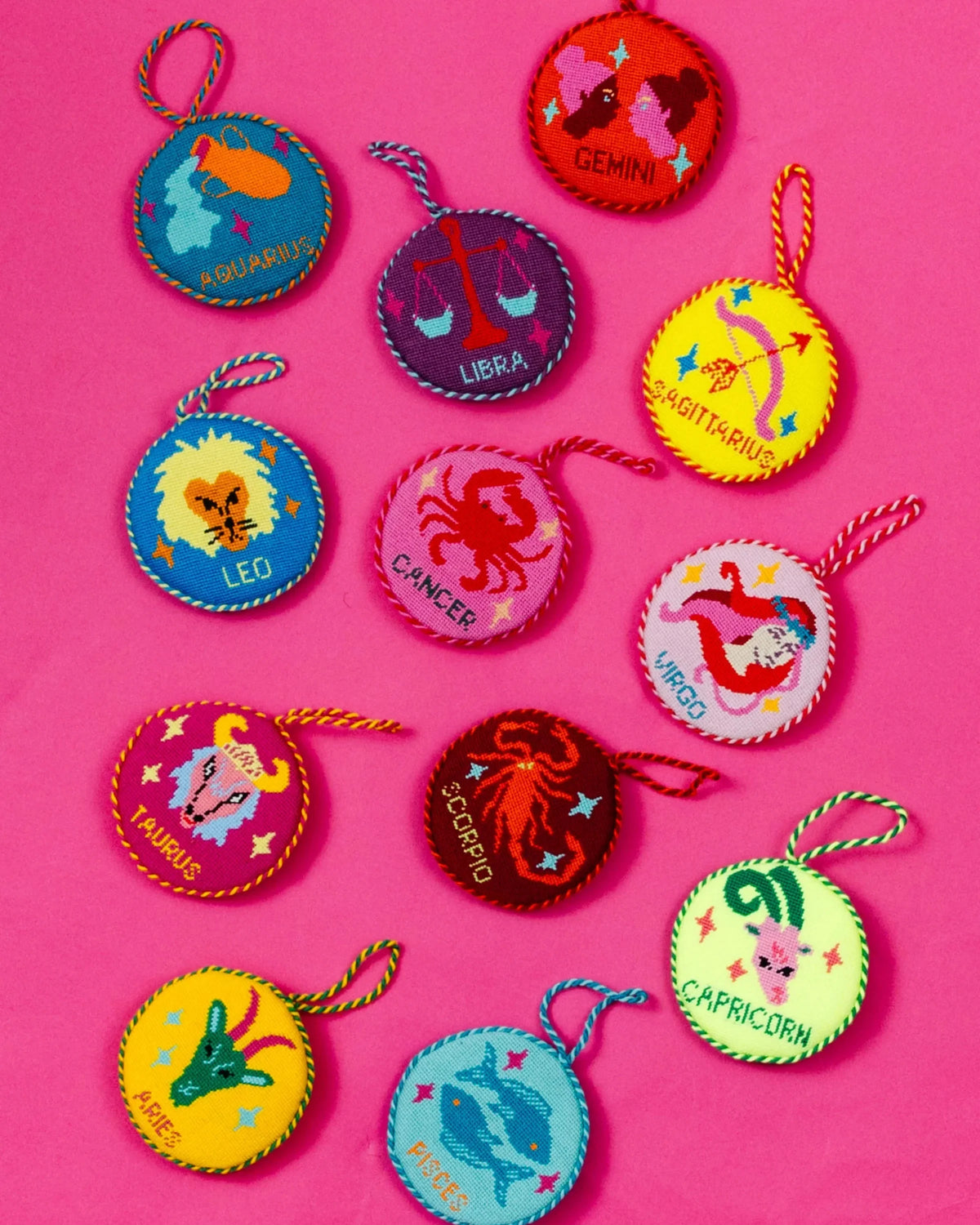 Needlepoint Zodiac Ornament - Leo