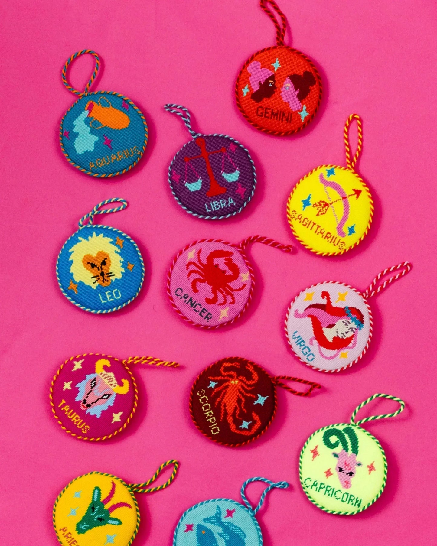 Needlepoint Zodiac Ornament - Libra