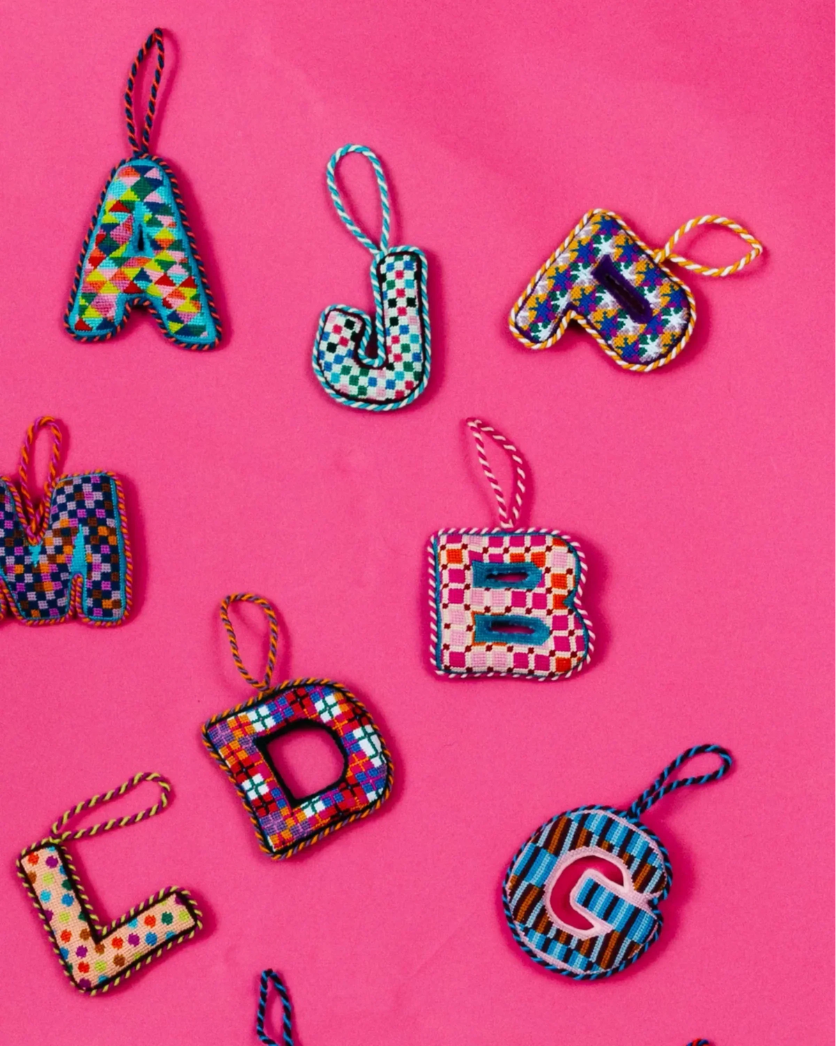 Needlepoint Monogram Ornament - P
