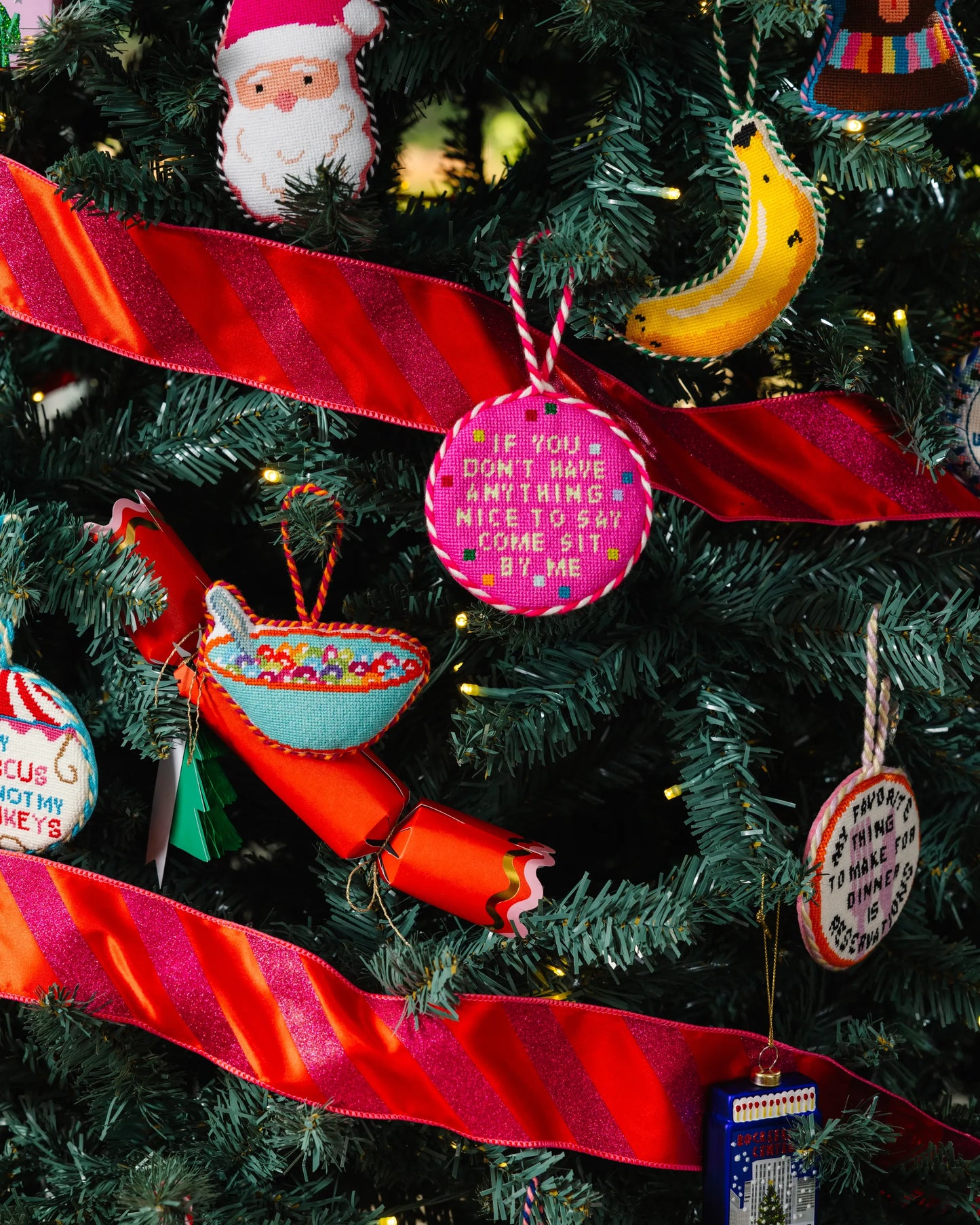 Needlepoint Icon Ornament - Rainbow Cereal - Furbish Studio