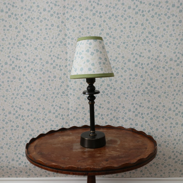 Lampshade - Small Clip-On Blossom Pale Sage With Green Trim