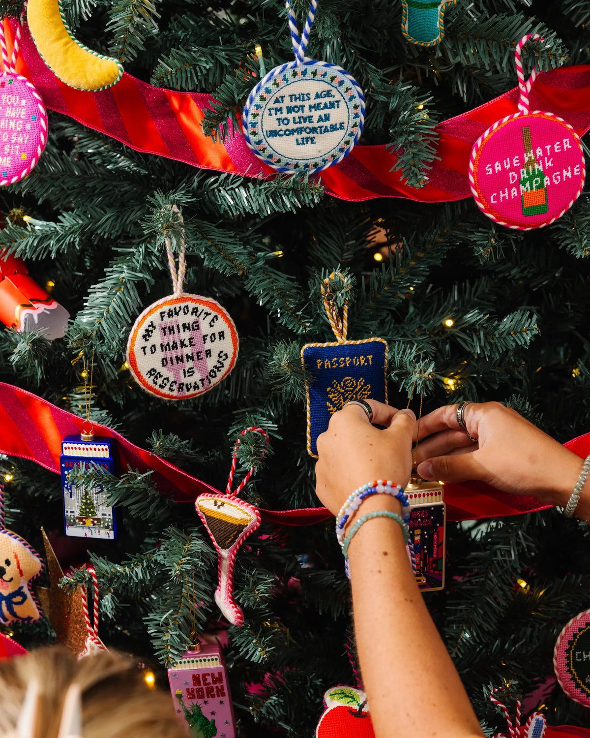 Needlepoint Icon Ornament - Passport - Furbish Studio