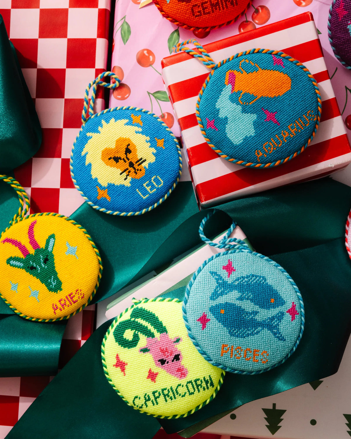 Needlepoint Zodiac Ornament - Leo